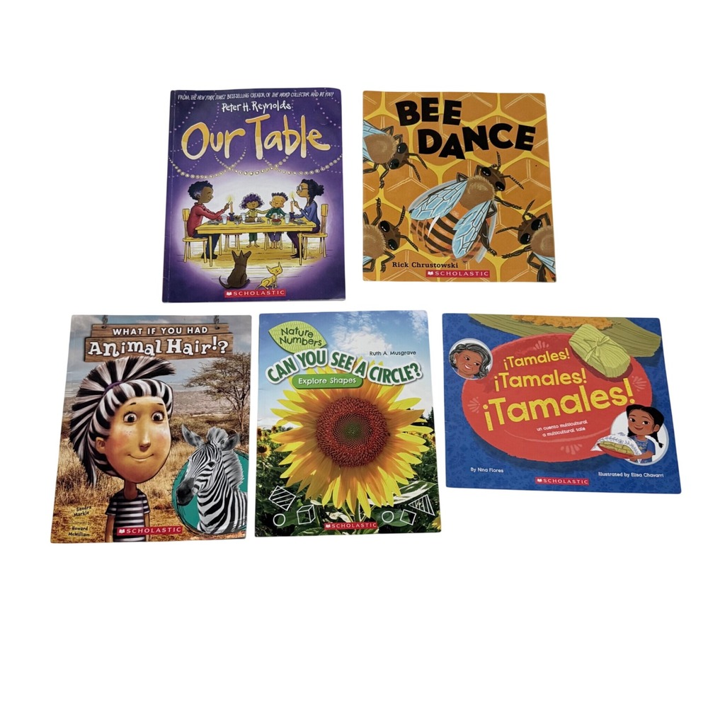 Scholastic Picture Book Lot Kids Multicolor Nature Family STEM 5pk Books